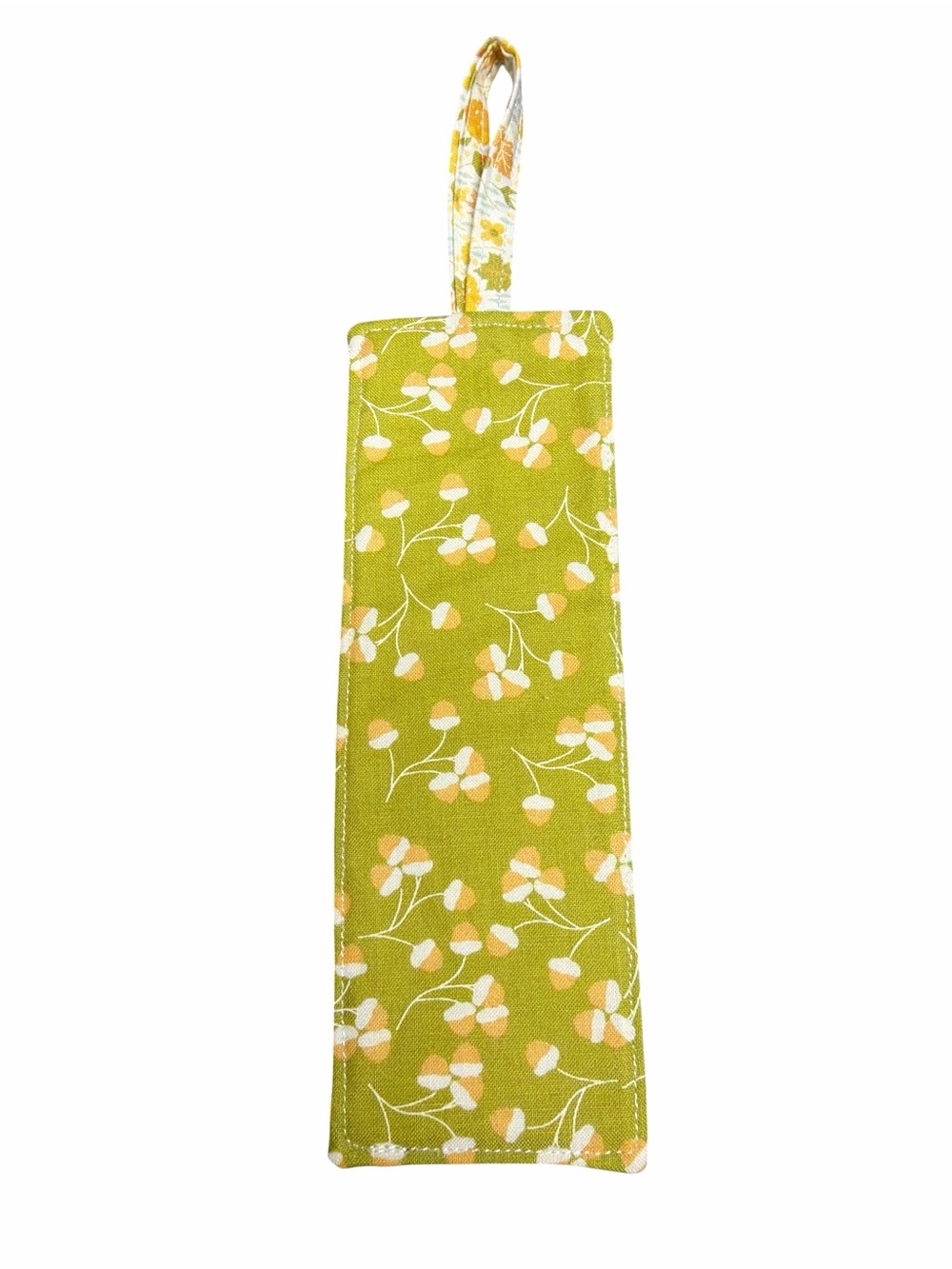 Hand Crafted Reversible Fabric Bookmark Print 7” x 2.5”